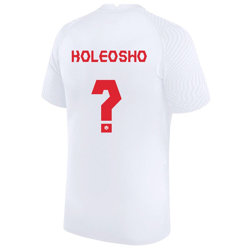 Herren Kanadische Luca Koleosho #0 Weiß Auswärtstrikot Trikot 22-24 T-shirt