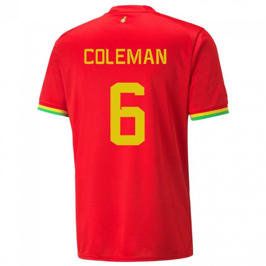 Herren Ghanaische Ellen Coleman #6 Rot Auswärtstrikot Trikot 22-24 T-shirt
