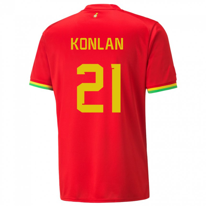 Herren Ghanaische Cynthia Konlan #21 Rot Auswärtstrikot Trikot 22-24 T-shirt