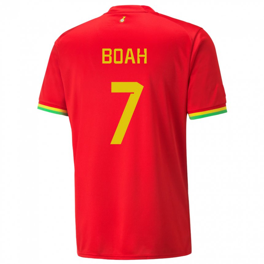 Herren Ghanaische Collins Boah #7 Rot Auswärtstrikot Trikot 22-24 T-shirt