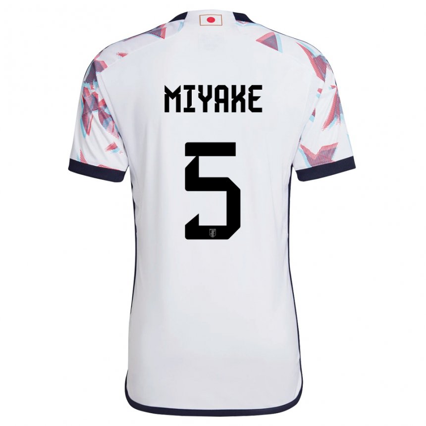Herren Japanische Shiori Miyake #5 Weiß Auswärtstrikot Trikot 22-24 T-shirt