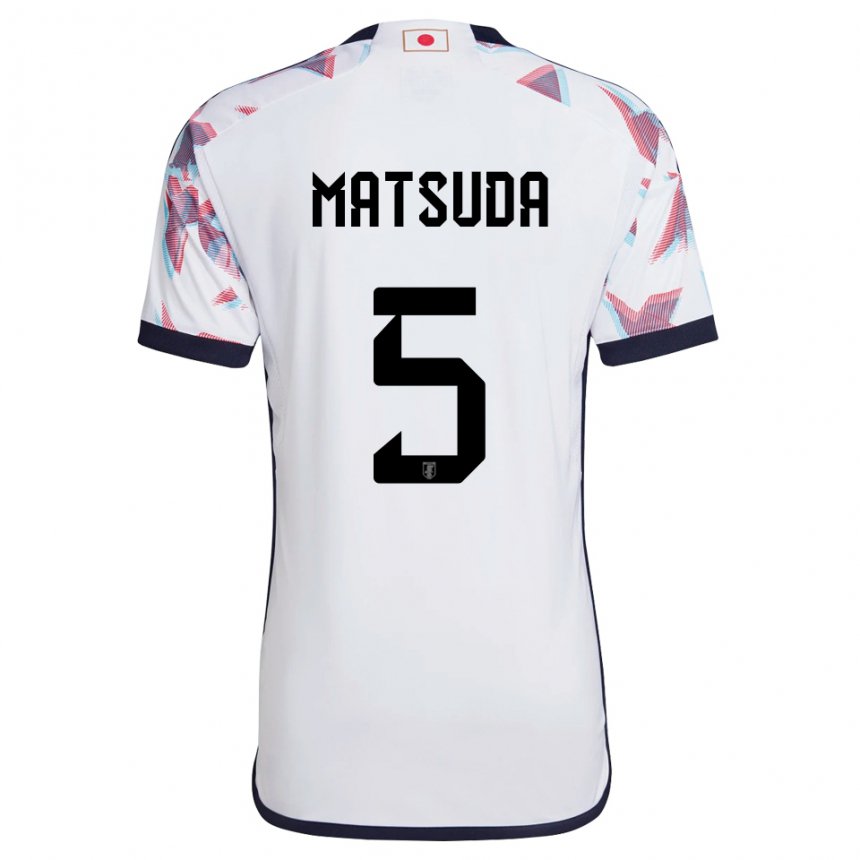 Herren Japanische Hayate Matsuda #5 Weiß Auswärtstrikot Trikot 22-24 T-shirt