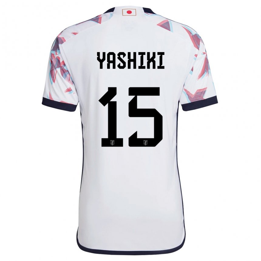 Herren Japanische Yusei Yashiki #15 Weiß Auswärtstrikot Trikot 22-24 T-shirt