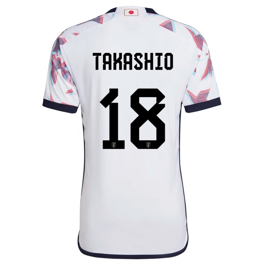Herren Japanische Hayase Takashio #18 Weiß Auswärtstrikot Trikot 22-24 T-shirt