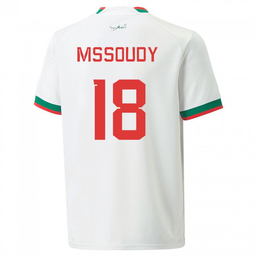 Herren Marokkanische Sanaa Mssoudy #18 Weiß Auswärtstrikot Trikot 22-24 T-shirt