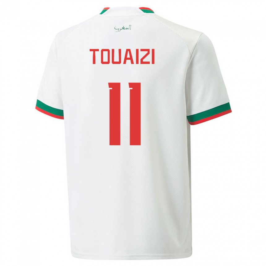Herren Marokkanische Nabil Touaizi #11 Weiß Auswärtstrikot Trikot 22-24 T-shirt