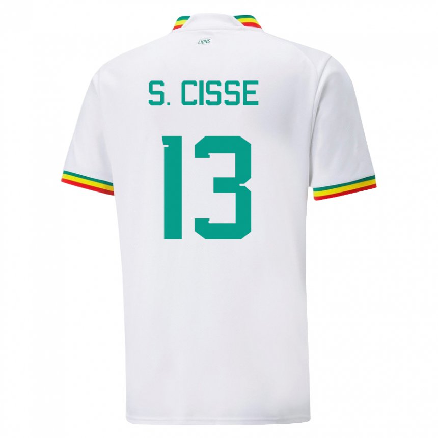 Damen Senegalesische Souleymane Cisse #13 Weiß Heimtrikot Trikot 22-24 T-shirt