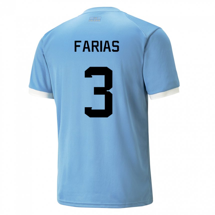 Damen Uruguayische Daiana Farias #3 Blau Heimtrikot Trikot 22-24 T-shirt