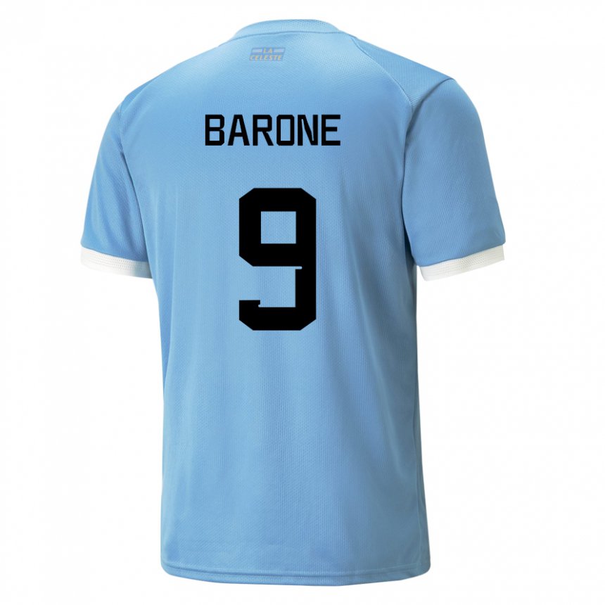 Damen Uruguayische Faustino Barone #9 Blau Heimtrikot Trikot 22-24 T-shirt