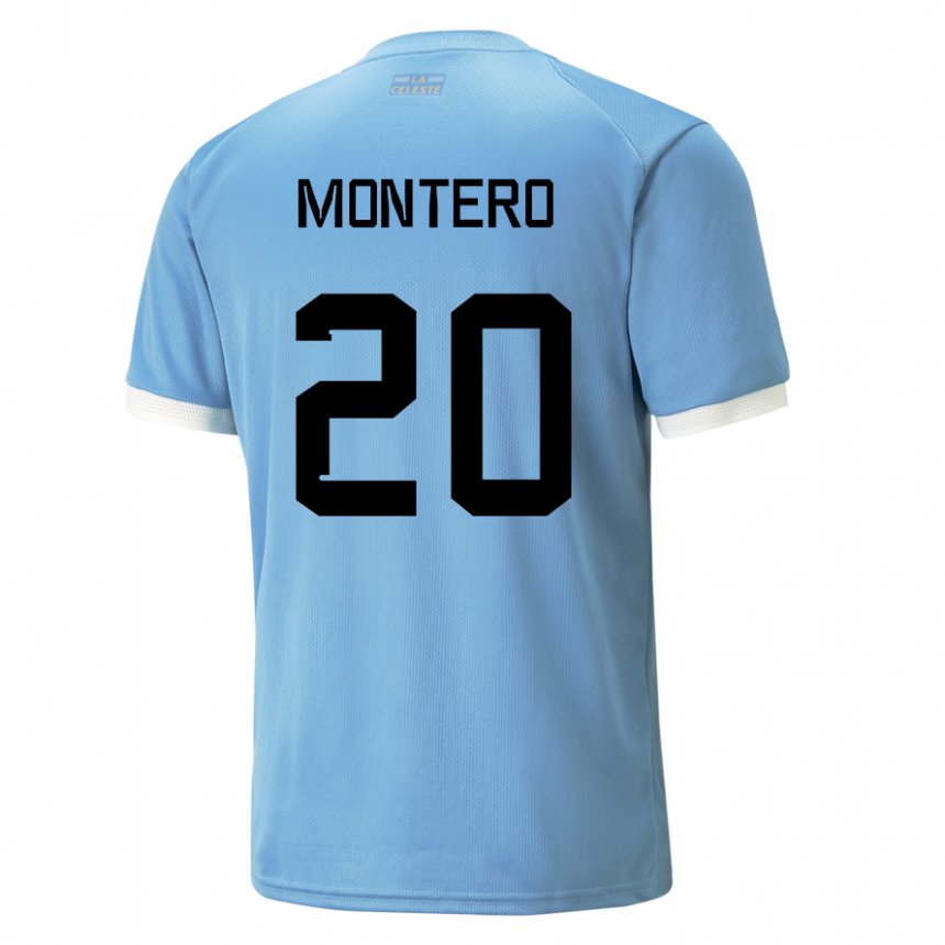 Damen Uruguayische Alfonso Montero #20 Blau Heimtrikot Trikot 22-24 T-shirt