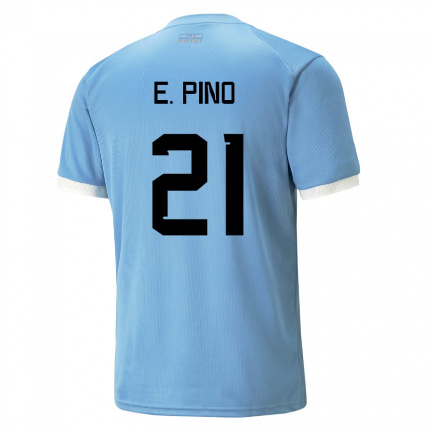 Damen Uruguayische Emiliano Del Pino #21 Blau Heimtrikot Trikot 22-24 T-shirt