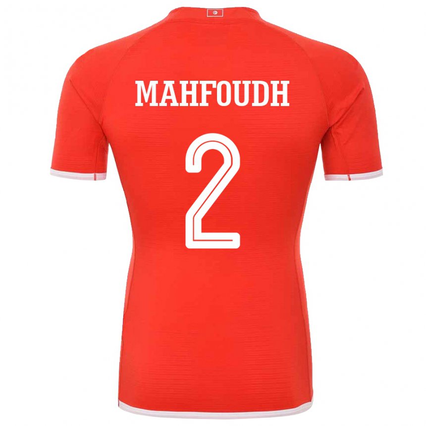 Damen Tunesische Dhikra Mahfoudh #2 Rot Heimtrikot Trikot 22-24 T-shirt
