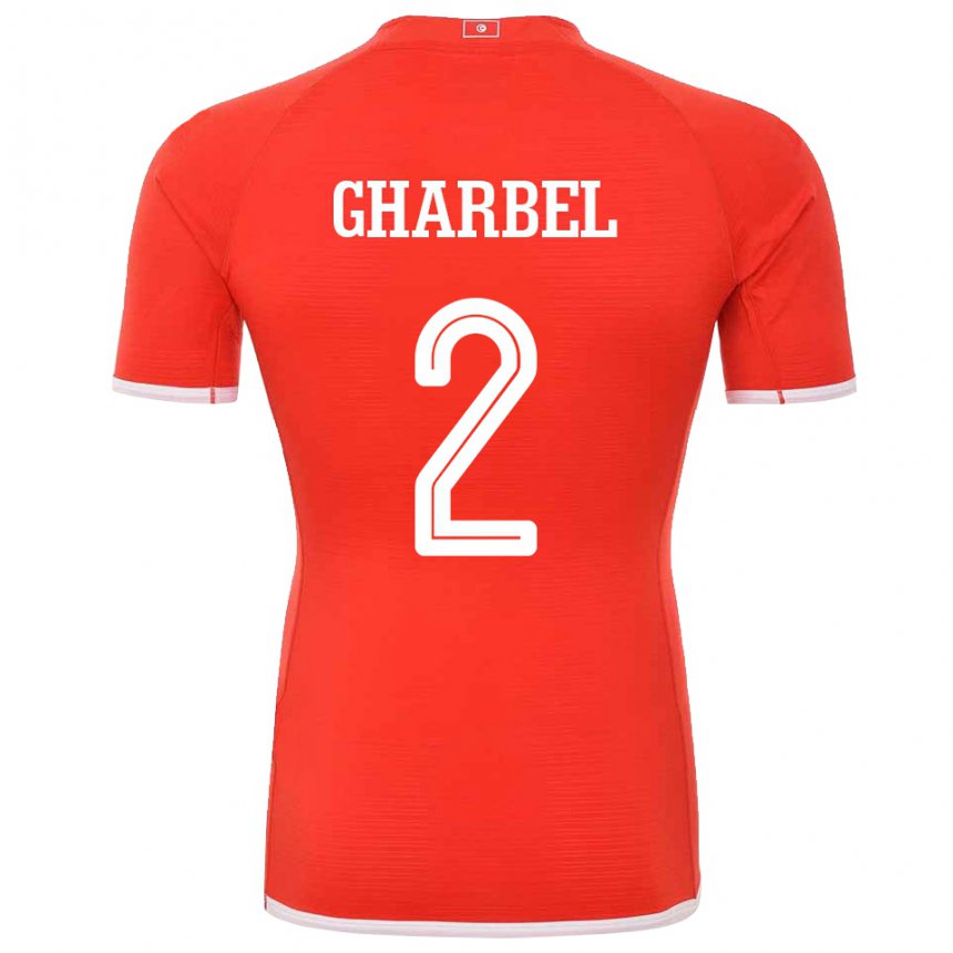 Damen Tunesische Mahmoud Gharbel #2 Rot Heimtrikot Trikot 22-24 T-shirt