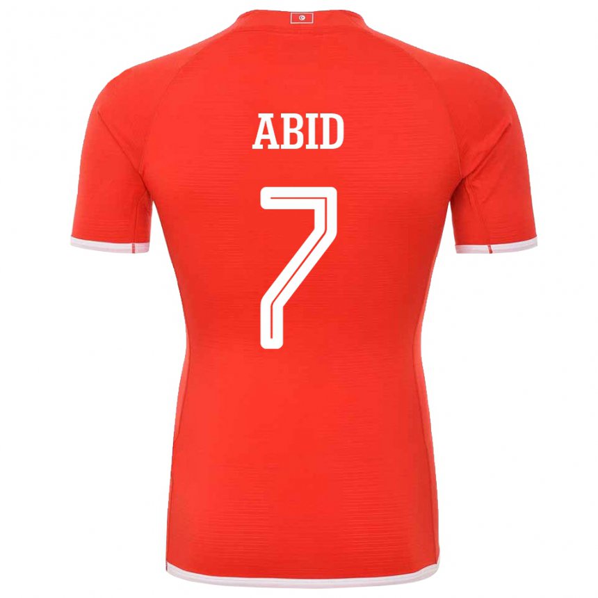 Damen Tunesische Aziz Abid #7 Rot Heimtrikot Trikot 22-24 T-shirt