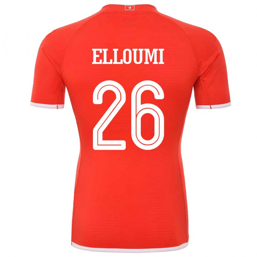 Damen Tunesische Khalil Elloumi #26 Rot Heimtrikot Trikot 22-24 T-shirt