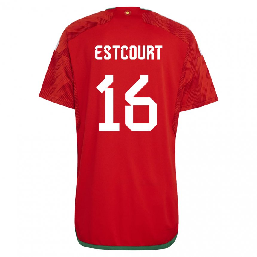 Damen Walisische Charlotte Estcourt #16 Rot Heimtrikot Trikot 22-24 T-shirt