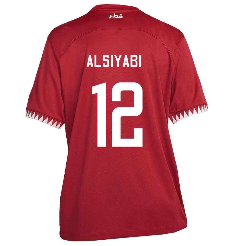 Damen Katarische Shaima Alsiyabi #12 Kastanienbraun Heimtrikot Trikot 22-24 T-shirt