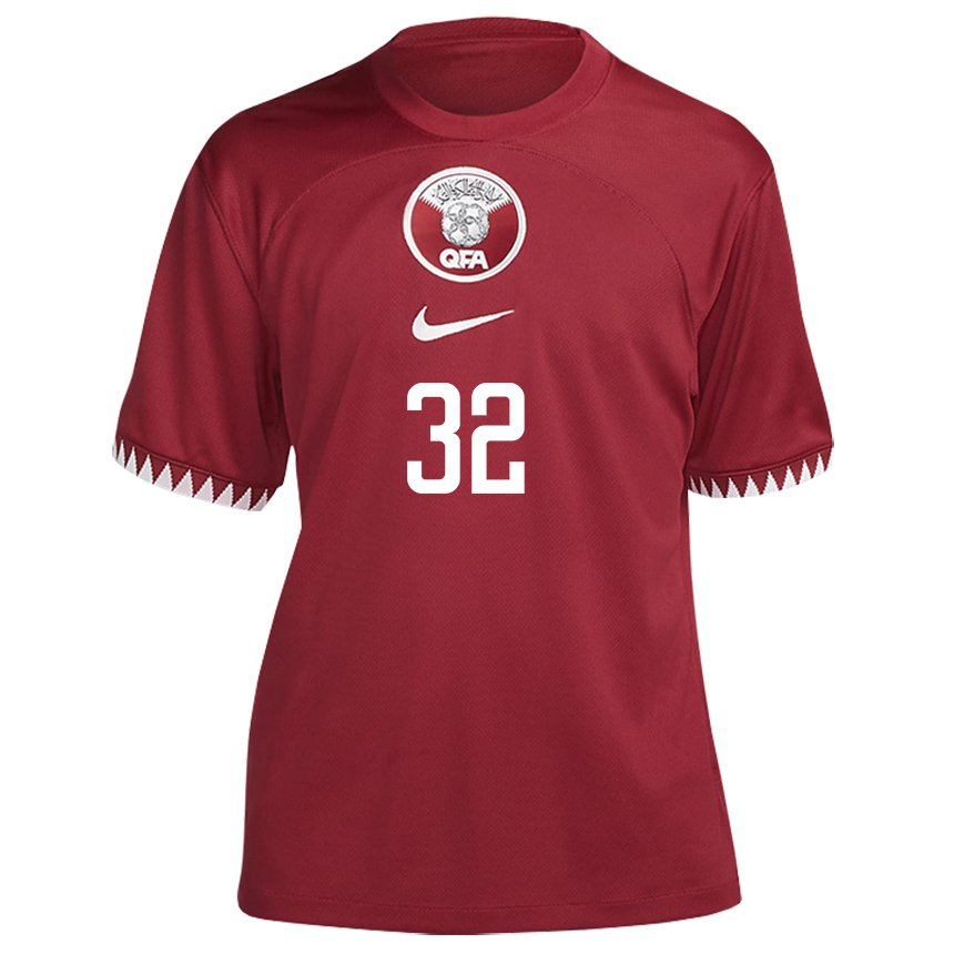Damen Katarische Duana Khalifa #32 Kastanienbraun Heimtrikot Trikot 22-24 T-shirt