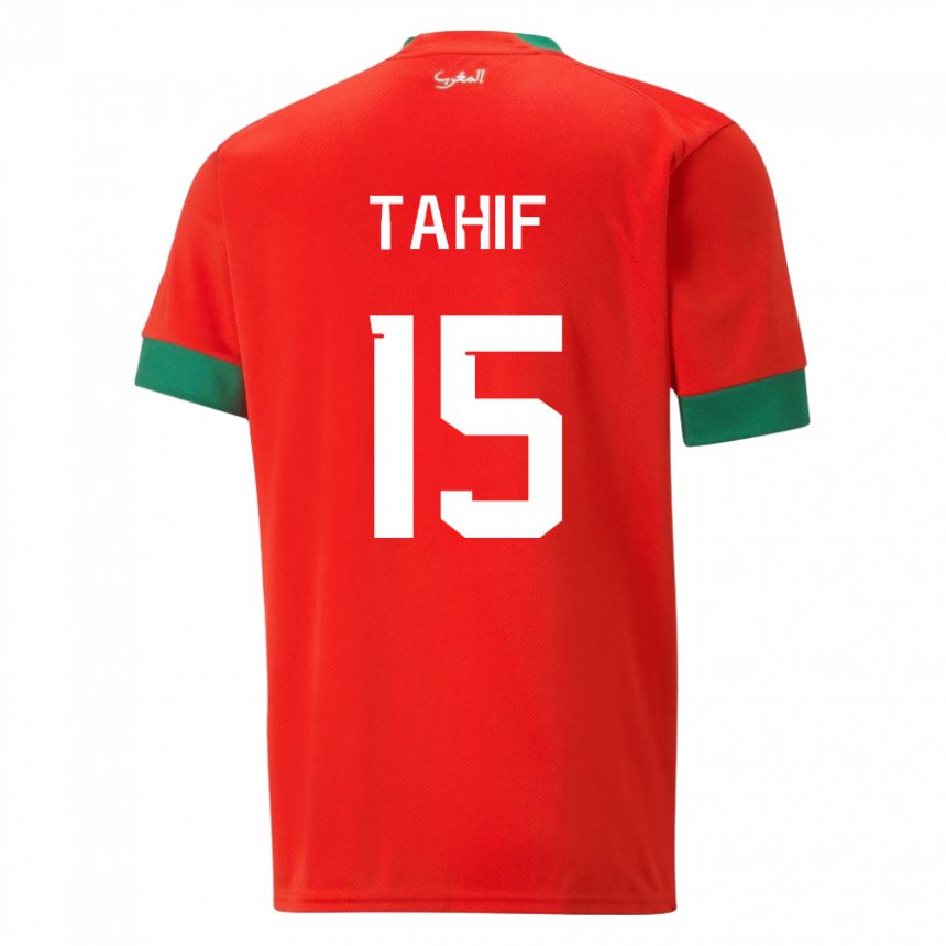 Damen Marokkanische Adil Tahif #15 Rot Heimtrikot Trikot 22-24 T-shirt