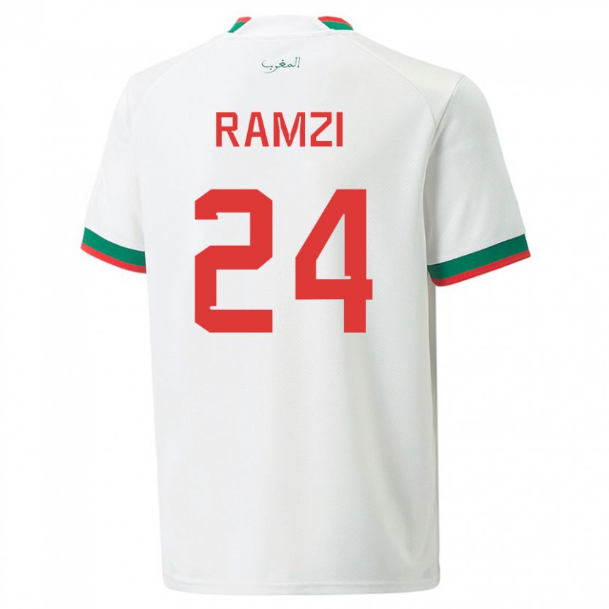 Damen Marokkanische Achraf Ramzi #24 Weiß Auswärtstrikot Trikot 22-24 T-shirt