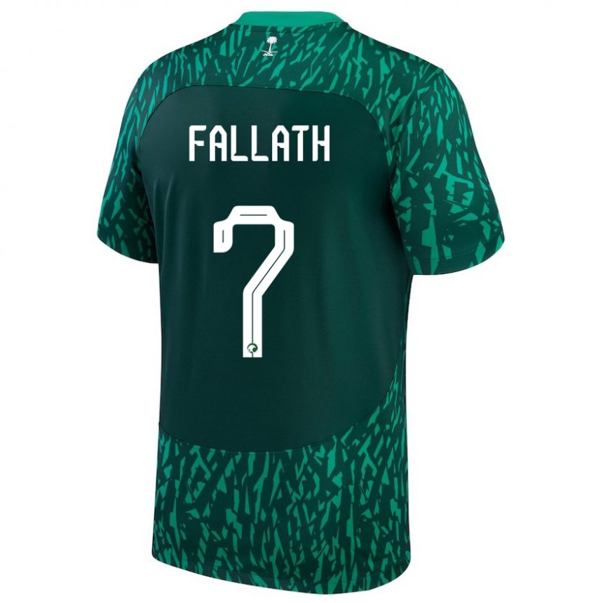 Damen Saudi-arabische Fahad Fallath #7 Dunkelgrün Auswärtstrikot Trikot 22-24 T-shirt