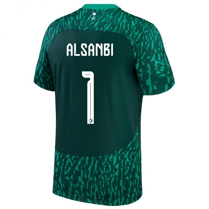 Damen Saudi-arabische Abdulrahman Alsanbi #1 Dunkelgrün Auswärtstrikot Trikot 22-24 T-shirt