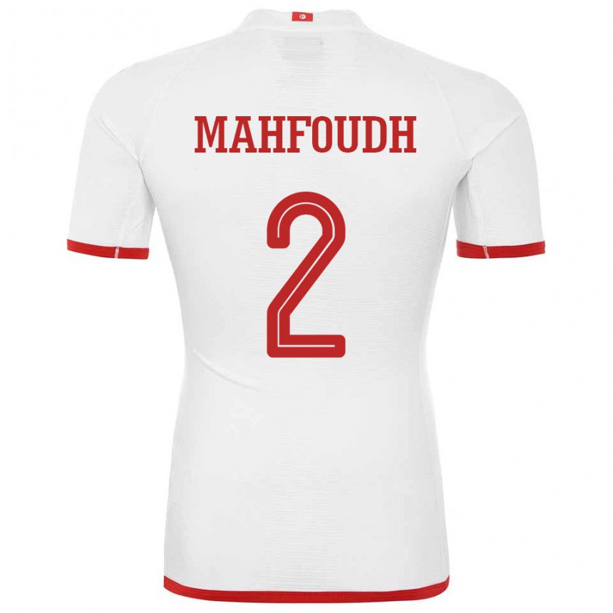 Damen Tunesische Dhikra Mahfoudh #2 Weiß Auswärtstrikot Trikot 22-24 T-shirt