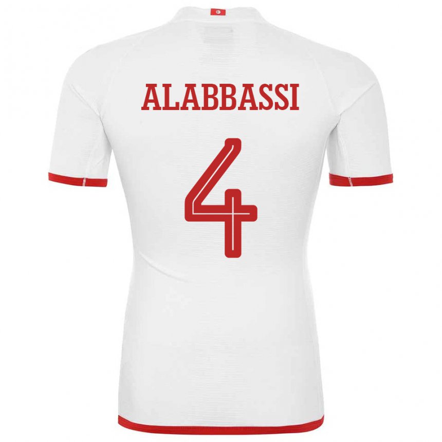 Damen Tunesische Chaima Alabbassi #4 Weiß Auswärtstrikot Trikot 22-24 T-shirt