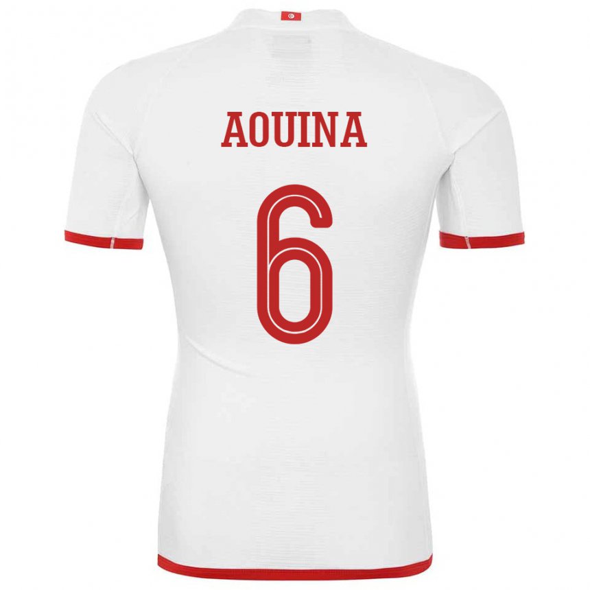 Damen Tunesische Rania Aouina #6 Weiß Auswärtstrikot Trikot 22-24 T-shirt