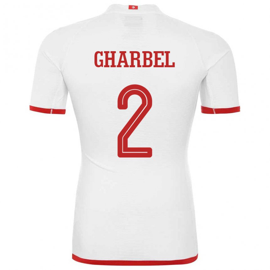 Damen Tunesische Mahmoud Gharbel #2 Weiß Auswärtstrikot Trikot 22-24 T-shirt