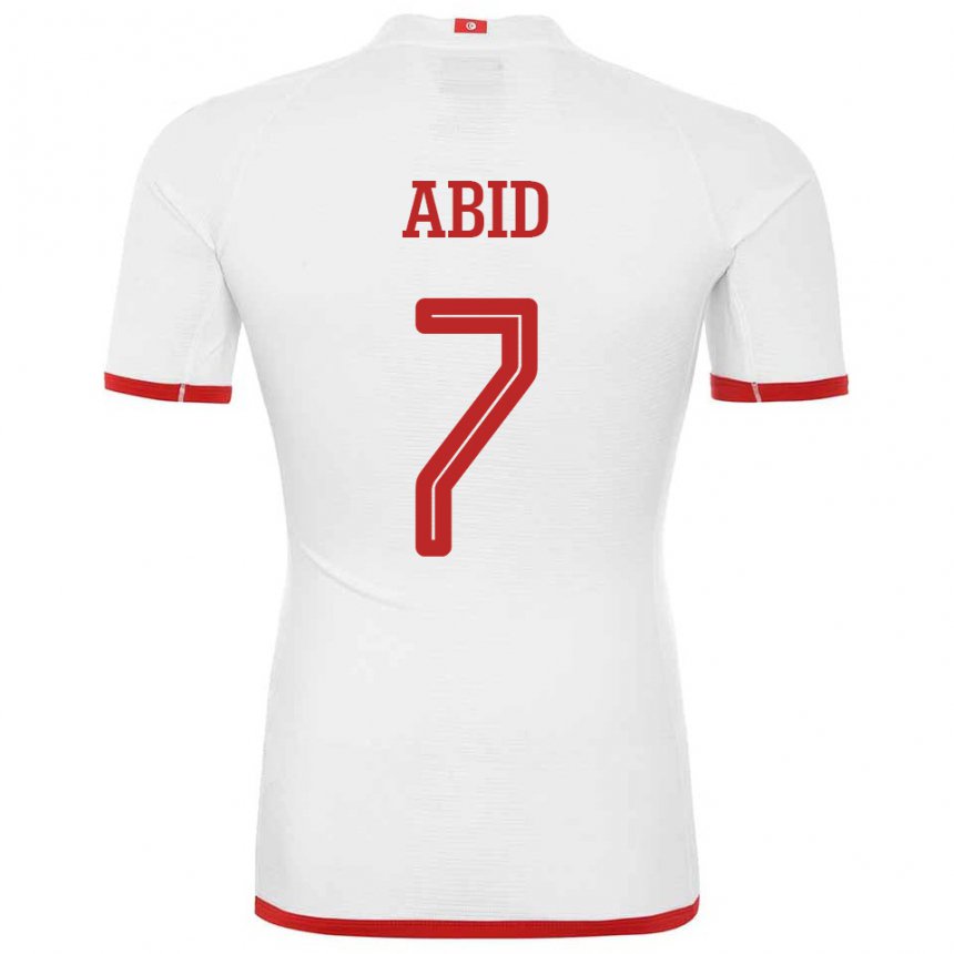 Damen Tunesische Aziz Abid #7 Weiß Auswärtstrikot Trikot 22-24 T-shirt