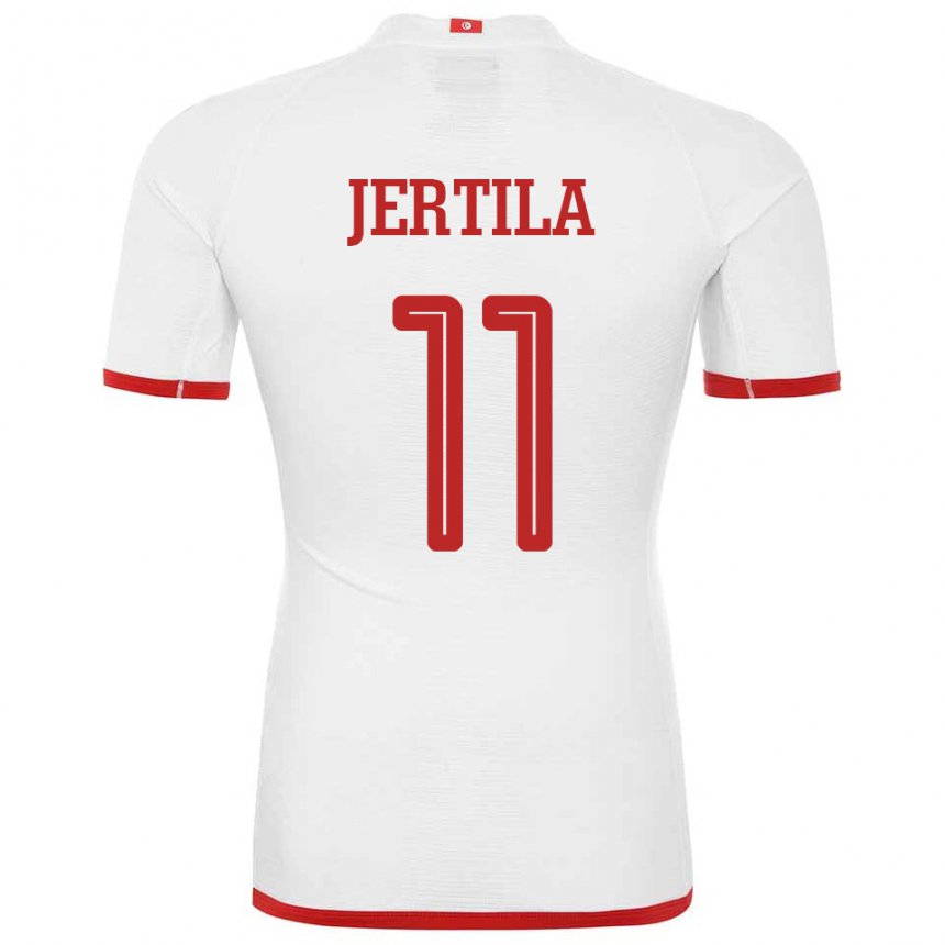 Damen Tunesische Hedi Jertila #11 Weiß Auswärtstrikot Trikot 22-24 T-shirt