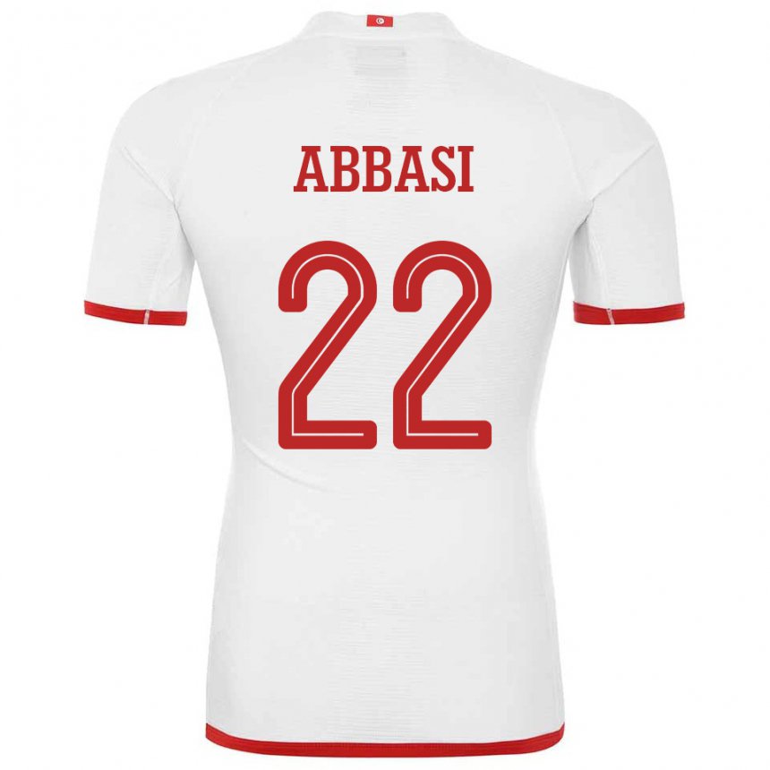 Damen Tunesische Bechir Abbasi #22 Weiß Auswärtstrikot Trikot 22-24 T-shirt