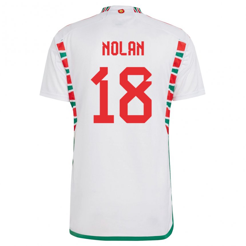 Damen Walisische Kylie Nolan #18 Weiß Auswärtstrikot Trikot 22-24 T-shirt