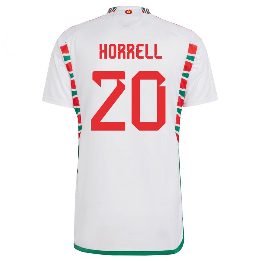 Damen Walisische Grace Horrell #20 Weiß Auswärtstrikot Trikot 22-24 T-shirt
