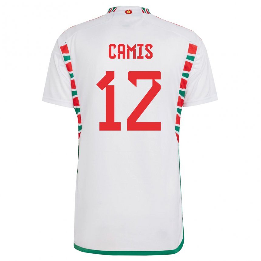 Damen Walisische Oliver Camis #12 Weiß Auswärtstrikot Trikot 22-24 T-shirt