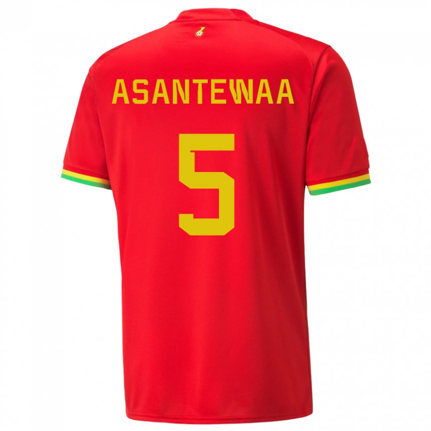 Damen Ghanaische Grace Asantewaa #5 Rot Auswärtstrikot Trikot 22-24 T-shirt
