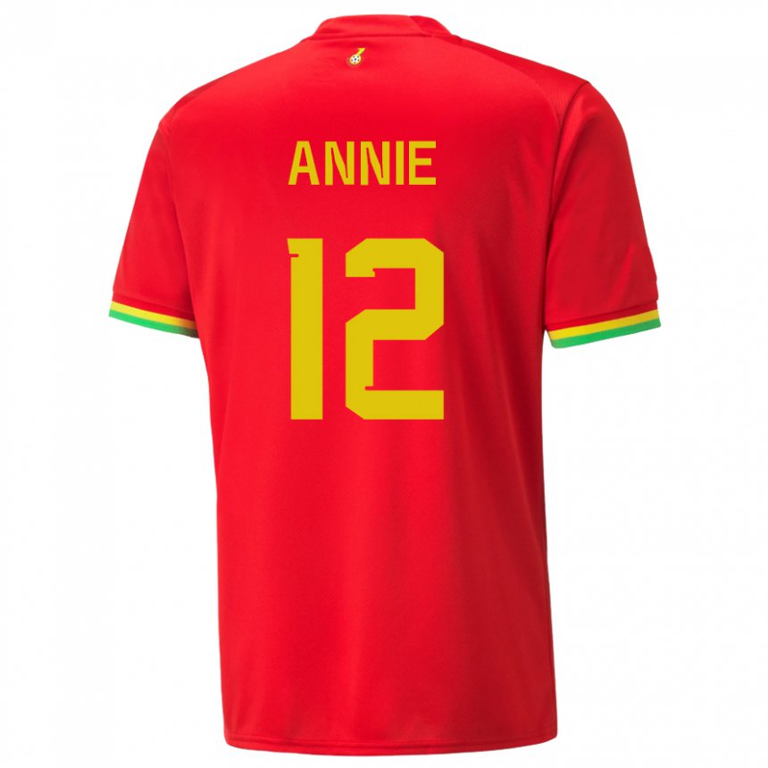 Damen Ghanaische Henrietta Annie #12 Rot Auswärtstrikot Trikot 22-24 T-shirt