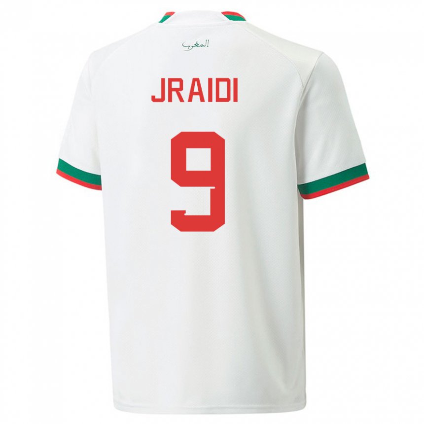 Damen Marokkanische Ibtissam Jraidi #9 Weiß Auswärtstrikot Trikot 22-24 T-shirt