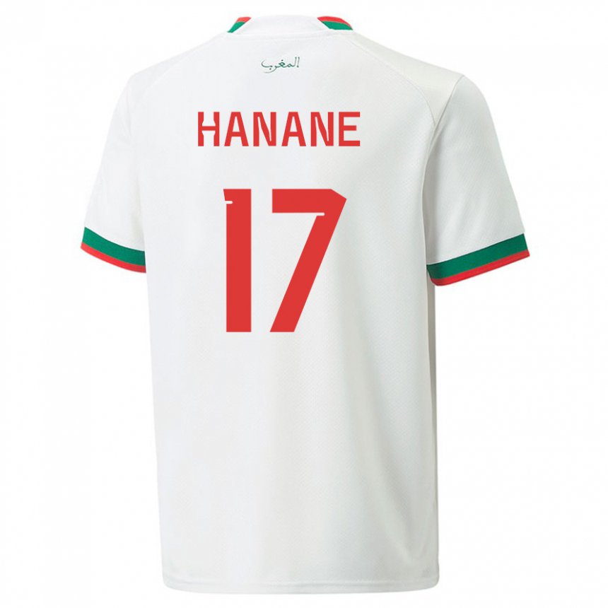 Damen Marokkanische Hanane Ait El Haj #17 Weiß Auswärtstrikot Trikot 22-24 T-shirt