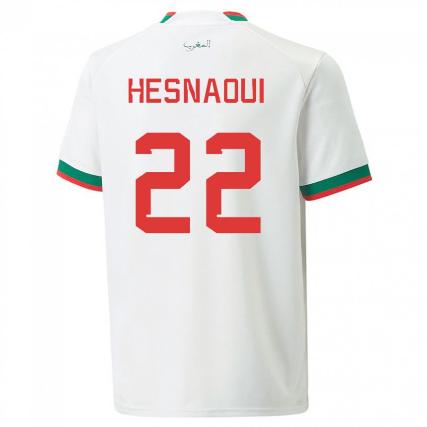 Damen Marokkanische Hind Hesnaoui #22 Weiß Auswärtstrikot Trikot 22-24 T-shirt