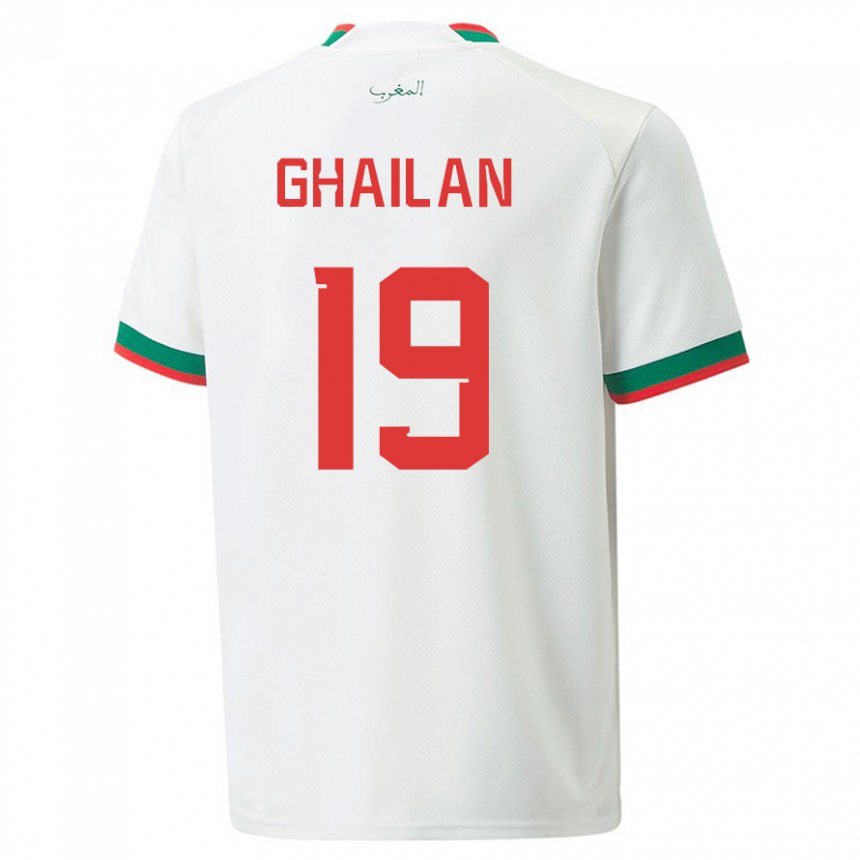 Damen Marokkanische Zacarias Ghailan #19 Weiß Auswärtstrikot Trikot 22-24 T-shirt