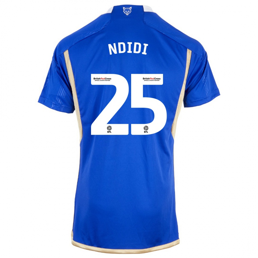 Kinder Wilfred Ndidi #25 Blau Heimtrikot Trikot 2023/24 T-Shirt