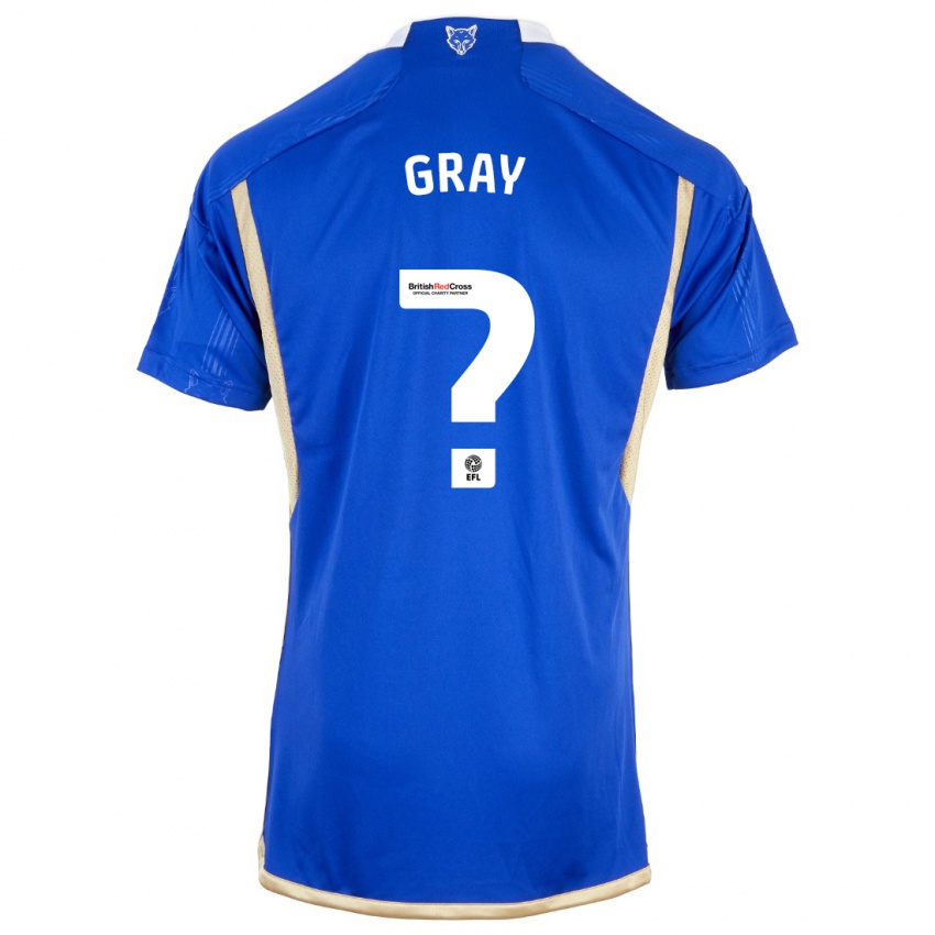 Kinder Kevon Gray #0 Blau Heimtrikot Trikot 2023/24 T-Shirt