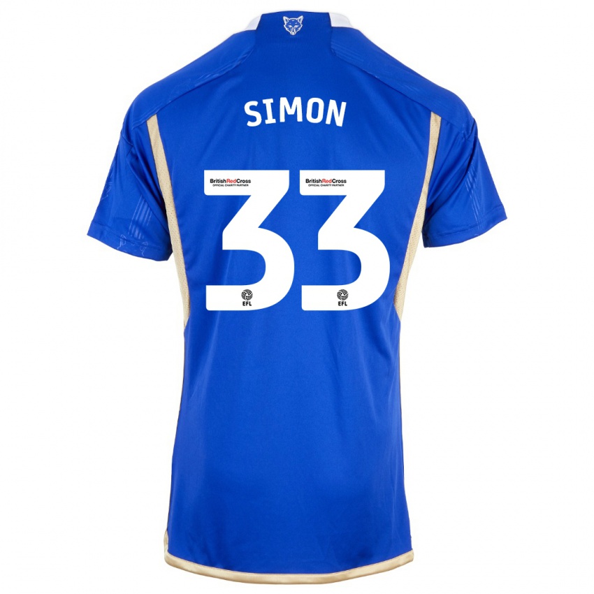 Kinder Erin Simon #33 Blau Heimtrikot Trikot 2023/24 T-Shirt
