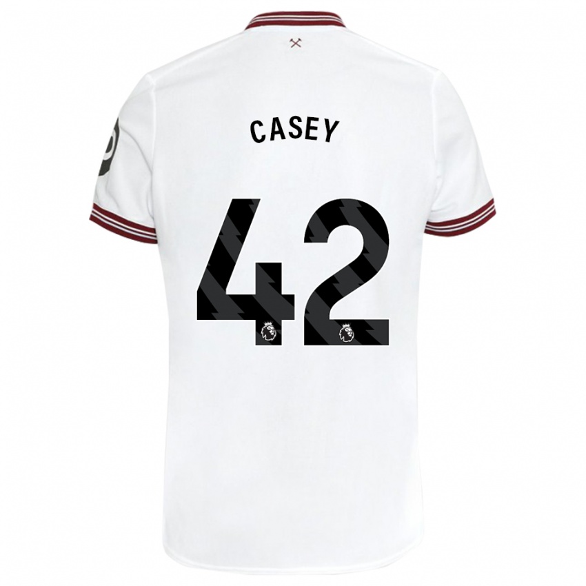 Kinder Kaelan Casey #42 Weiß Auswärtstrikot Trikot 2023/24 T-Shirt