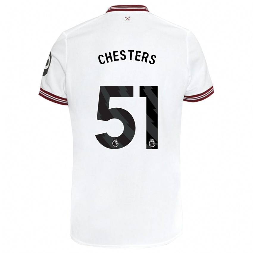 Kinder Dan Chesters #51 Weiß Auswärtstrikot Trikot 2023/24 T-Shirt