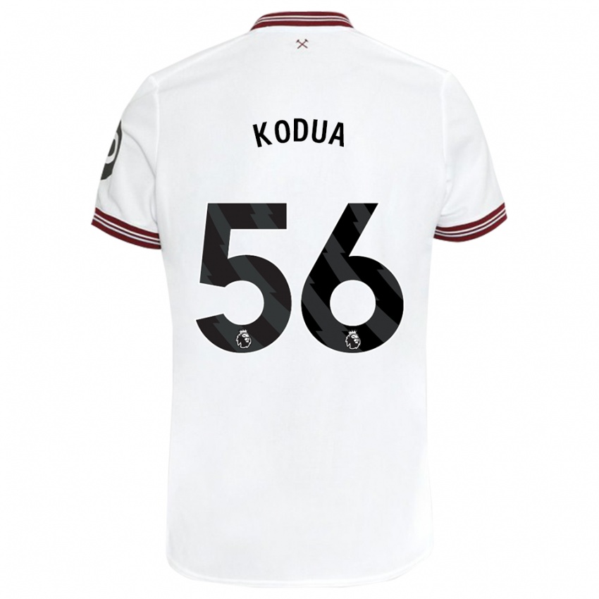 Kinder Gideon Kodua #56 Weiß Auswärtstrikot Trikot 2023/24 T-Shirt