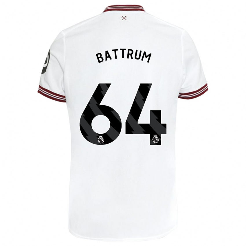 Kinder Ryan Battrum #64 Weiß Auswärtstrikot Trikot 2023/24 T-Shirt