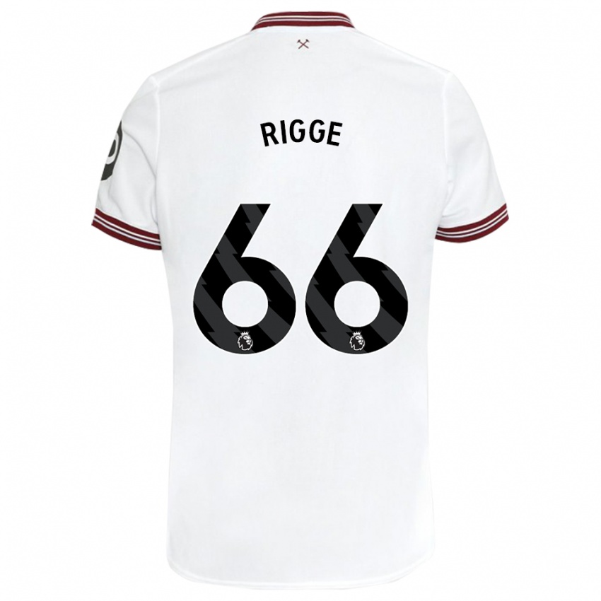 Kinder Daniel Rigge #66 Weiß Auswärtstrikot Trikot 2023/24 T-Shirt